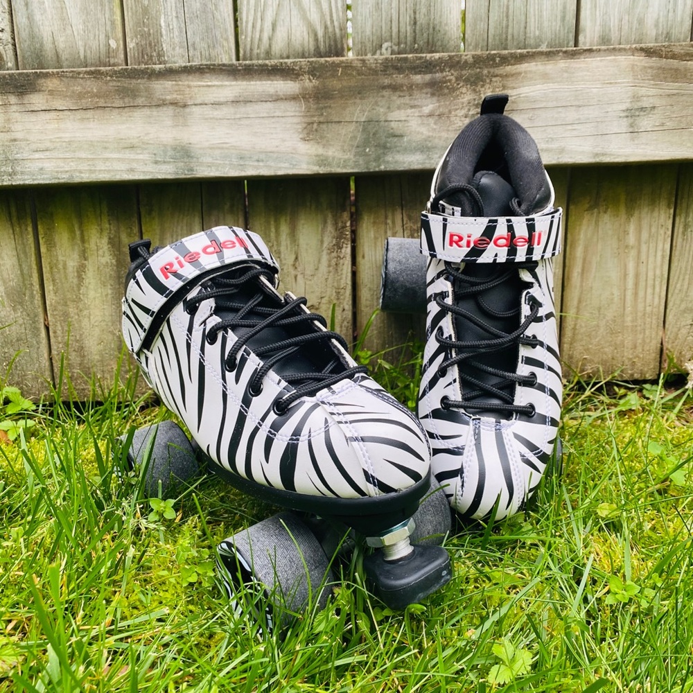 Zebra Riedell Dart Roller Skates